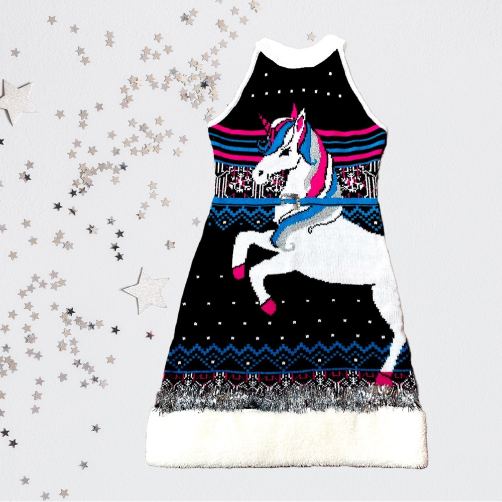 🦄Unicorn Christmas sweater dress